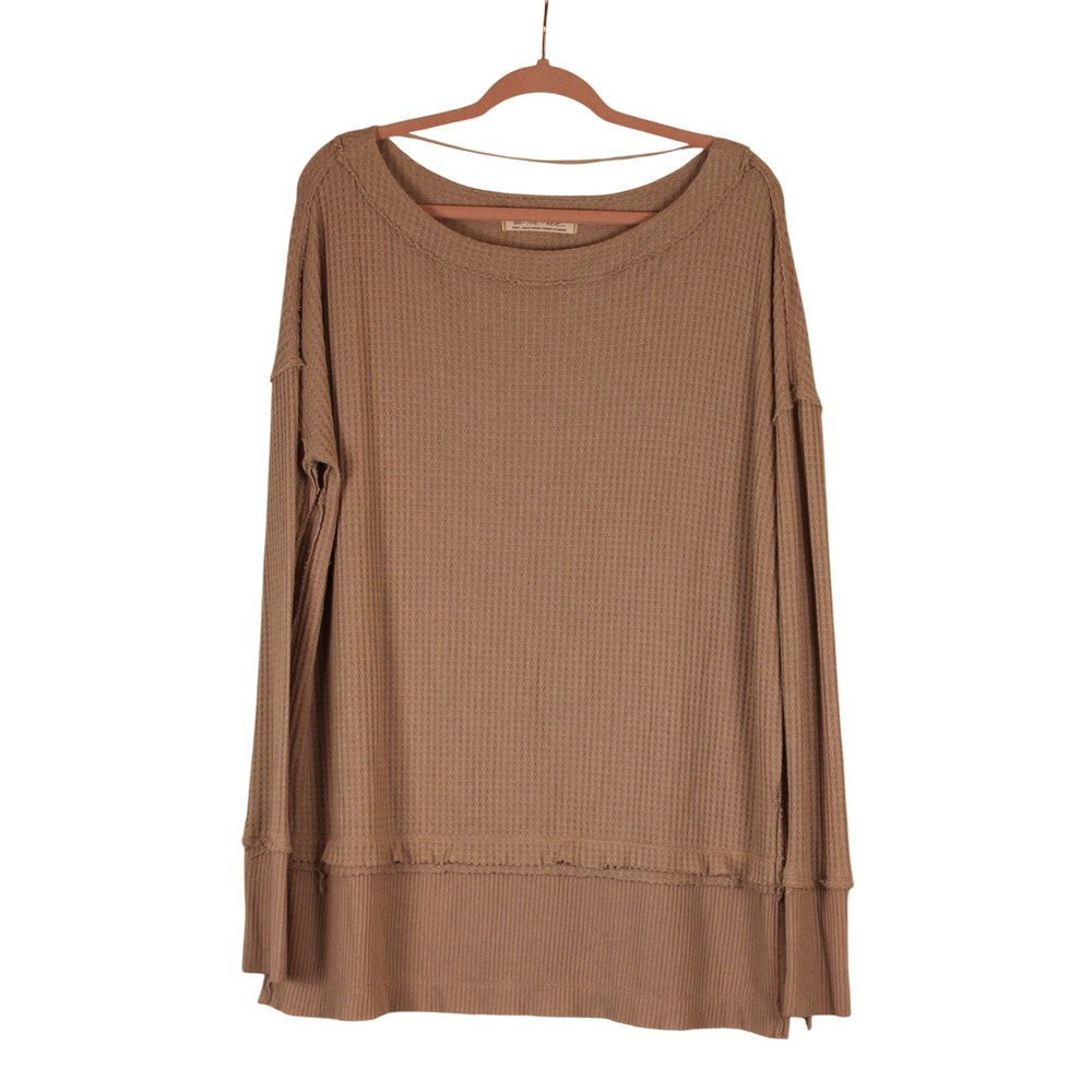 Boho Oversized Laid Back Free People We the Free North Shore Thermal Tunic Top S